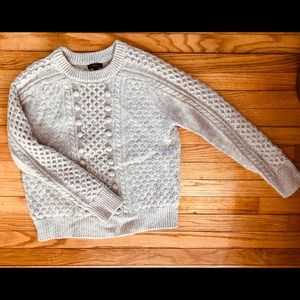 J. Crew Silver Popcorn Wool Sweater